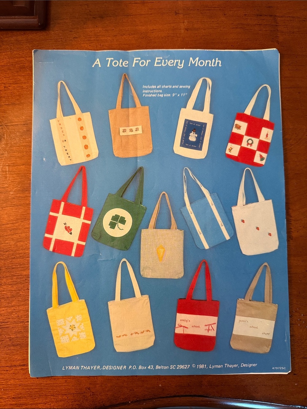 Lyman Thayer 1981- A Tote For Every Month Pattern